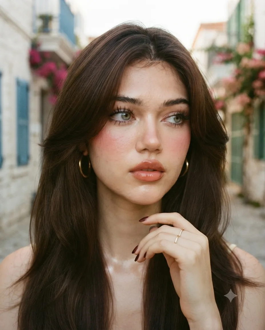 Close up portrait beautiful young girl