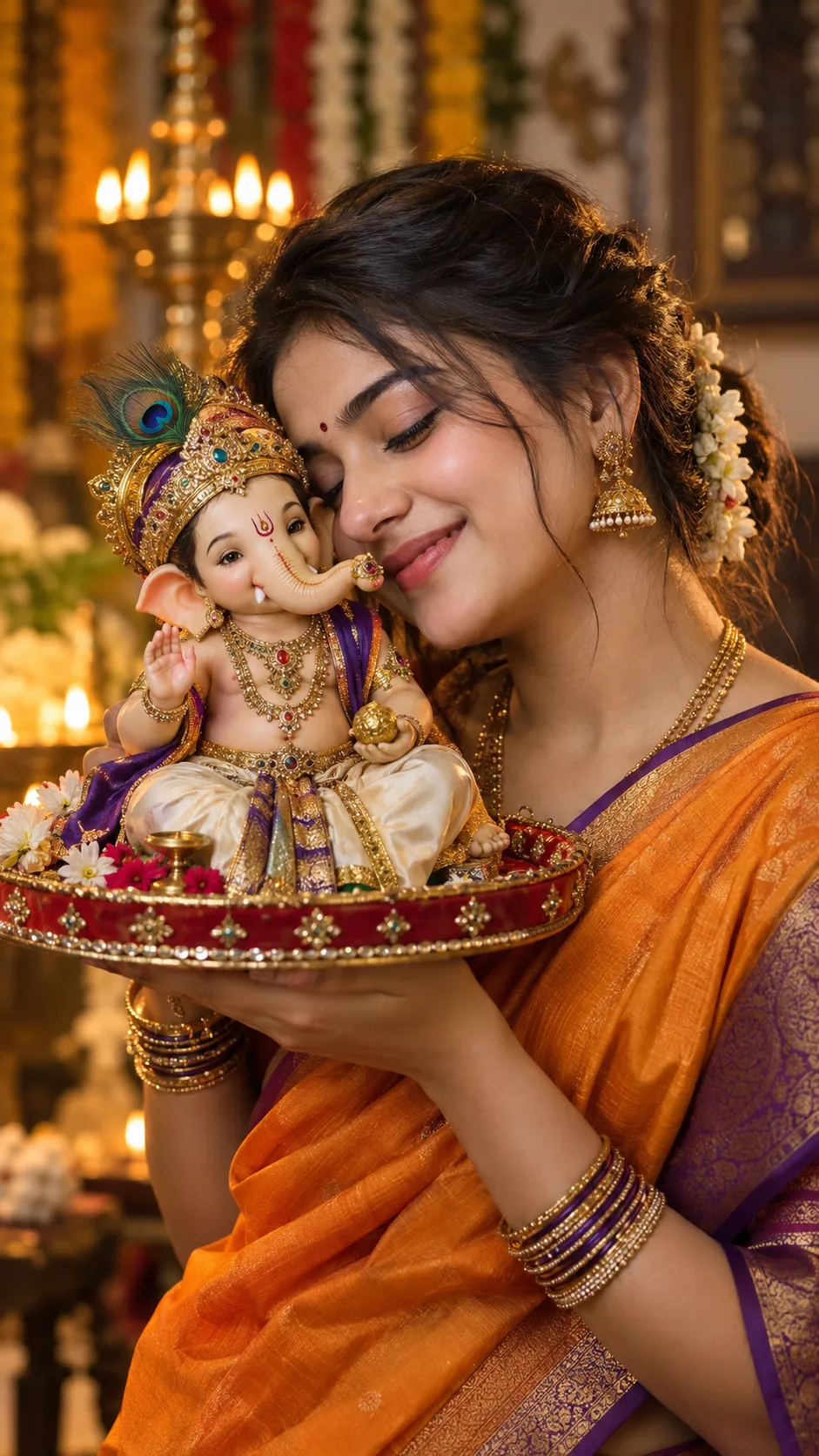Divine Ganesha Blessings – Festive Portrait