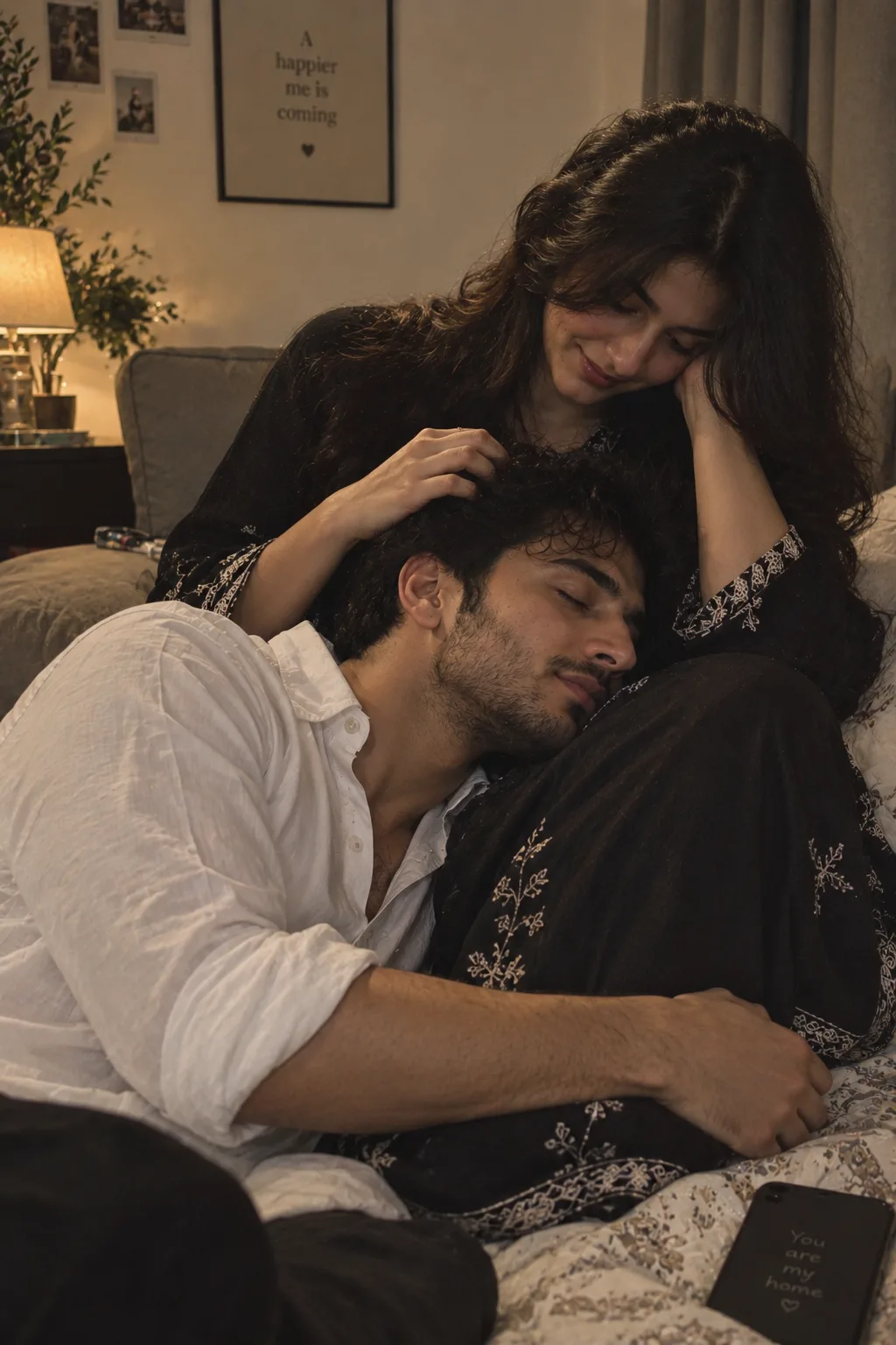 Ultra realistic cinematic portrait of a romantic couple