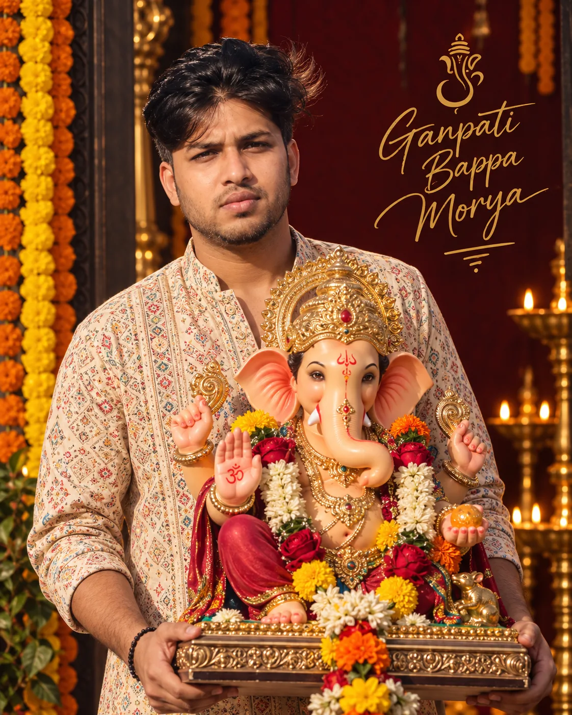 Ganpati Bappa Morya Celebration Portrait