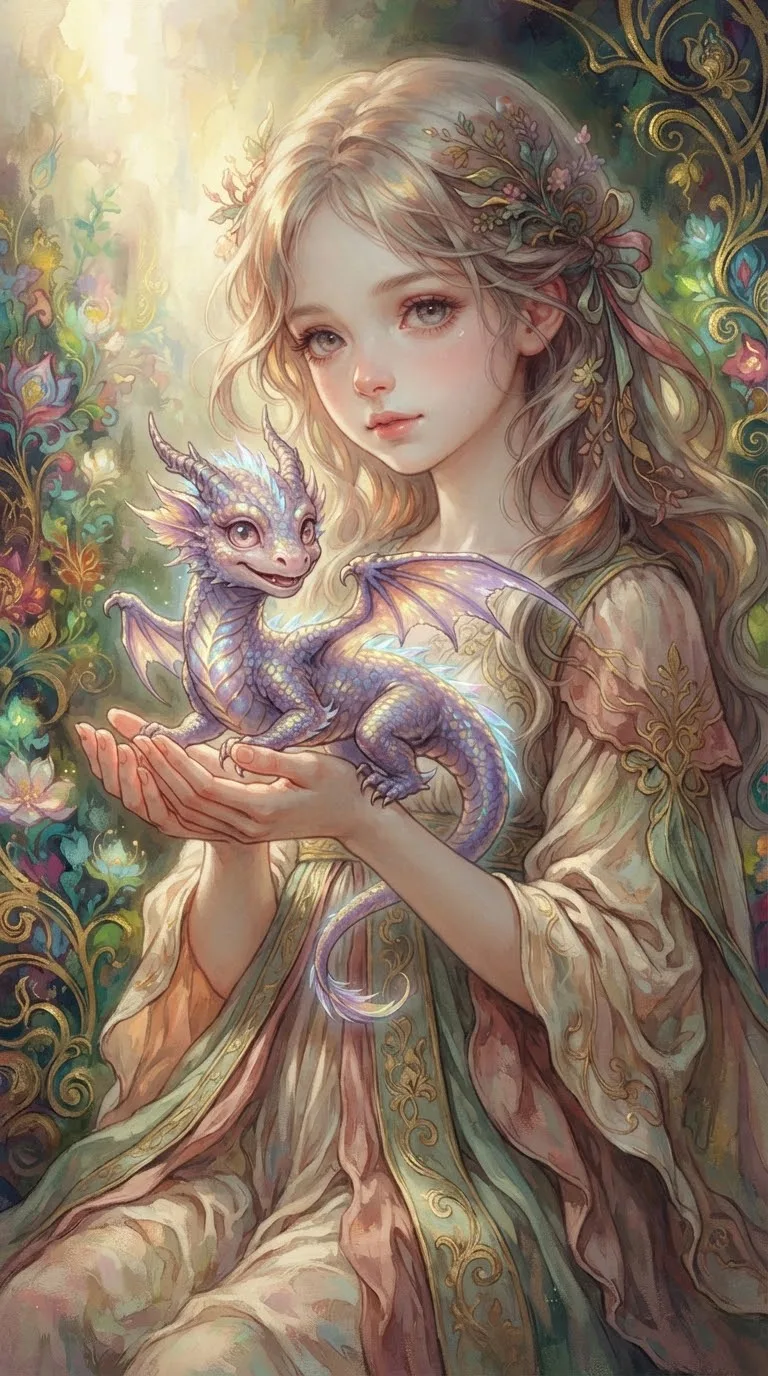 Ethereal Kawaii Dragon | Luminous Anime Fantasy