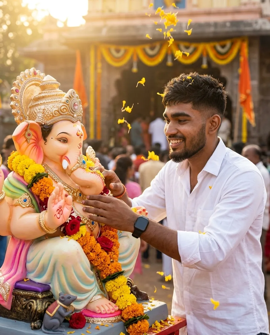 Festive Blessings With Lord Ganesha