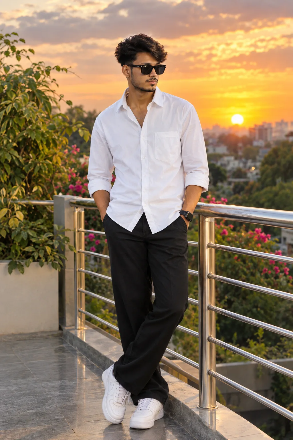 Sunset Balcony Pose