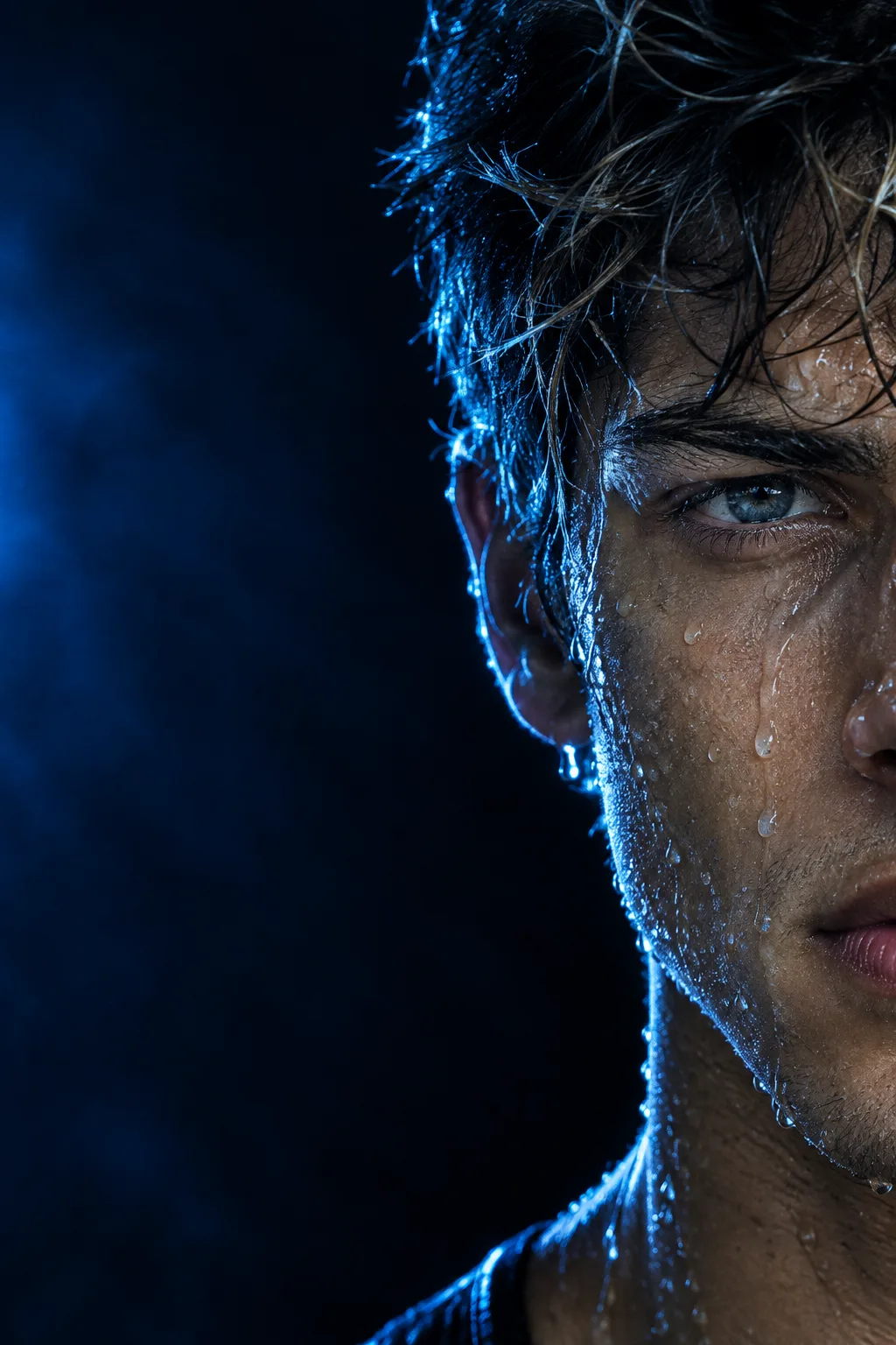 Ultra-realistic cinematic extreme close-up portrait