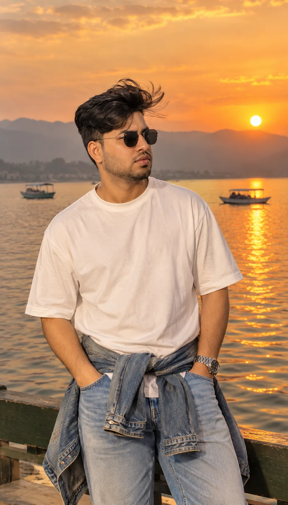 Golden Sunset by the Water