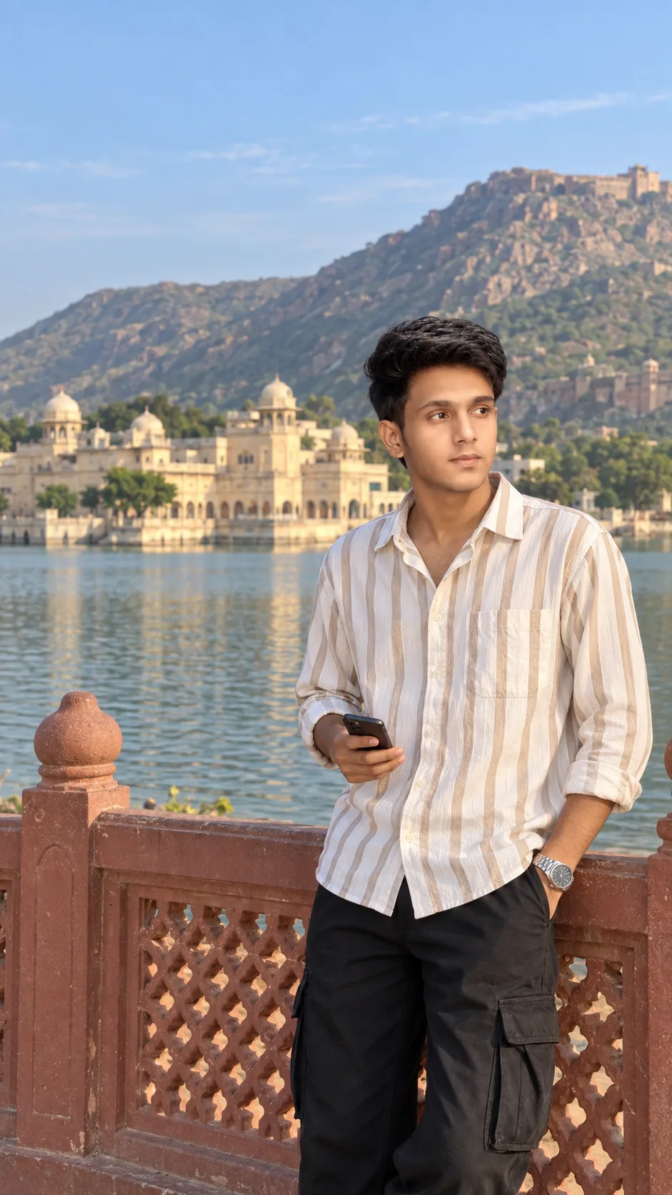 Royal Lake Palace Travel Portrait — Exact Look