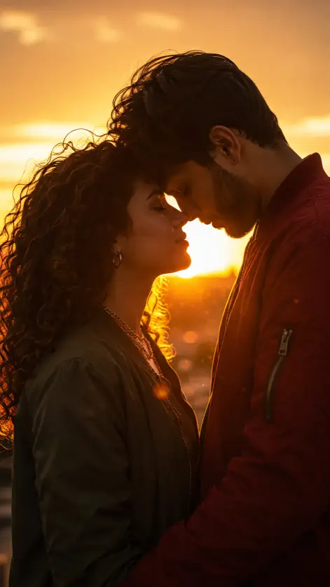 Golden Hour Backlit Portrait Couple