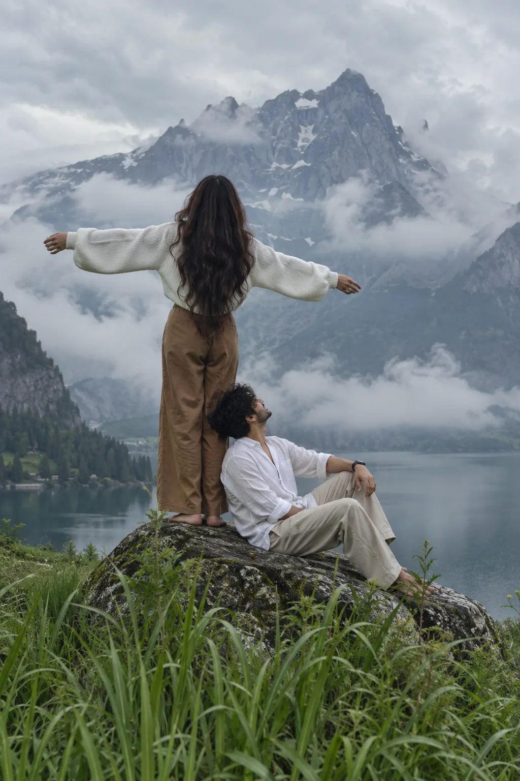 Ultra realistic cinematic romantic couple portrait