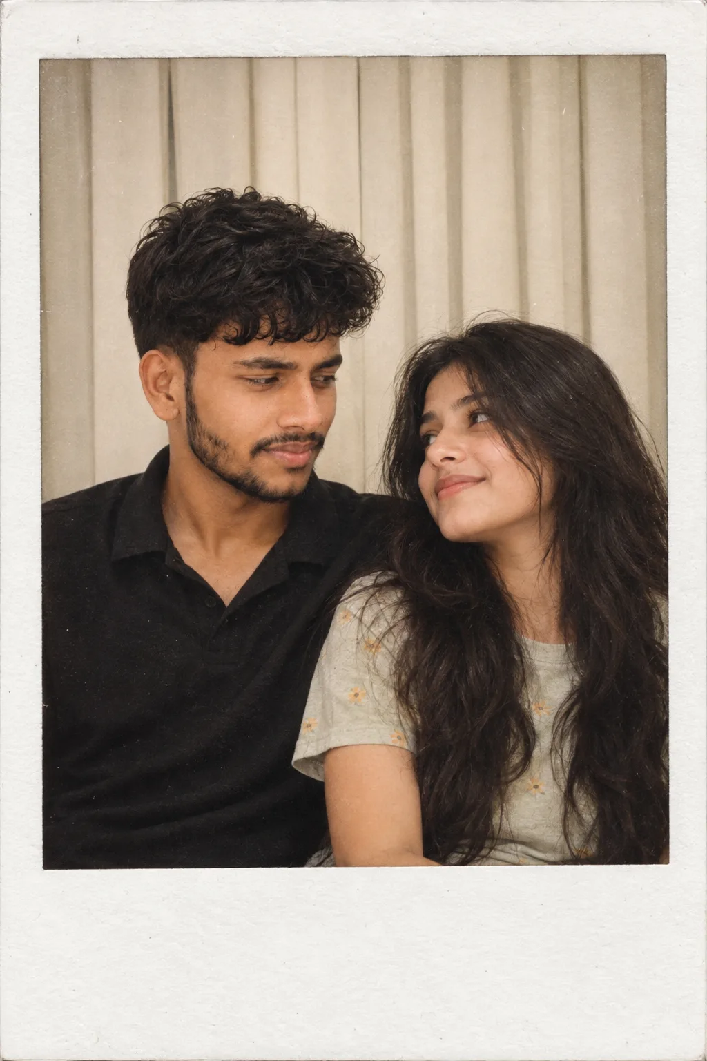 Warm Polaroid Couple Portrait