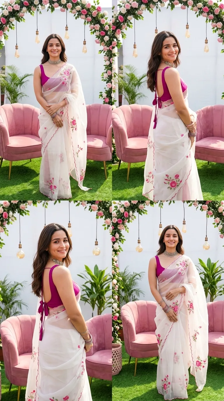 🌸✨ Pink Saree Photography – Elegant Indian Ethnic Fashion & Outdoor Portraits