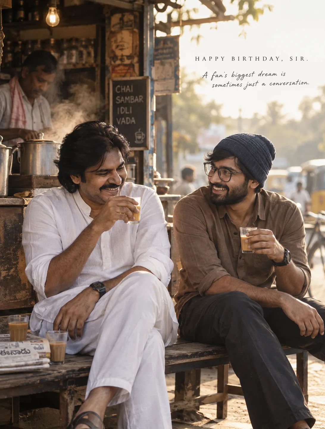 Ultra realistic cinematic portrait of a young man with pawan kalyan