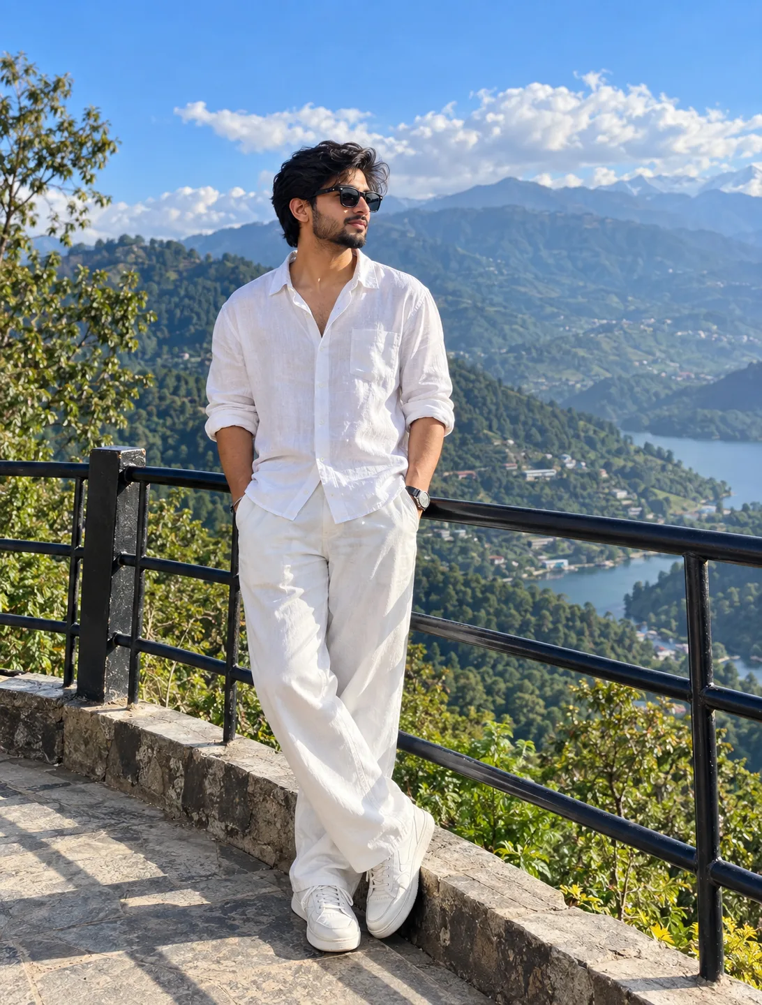 Ultra realistic cinematic full body outdoor portrait of a young man