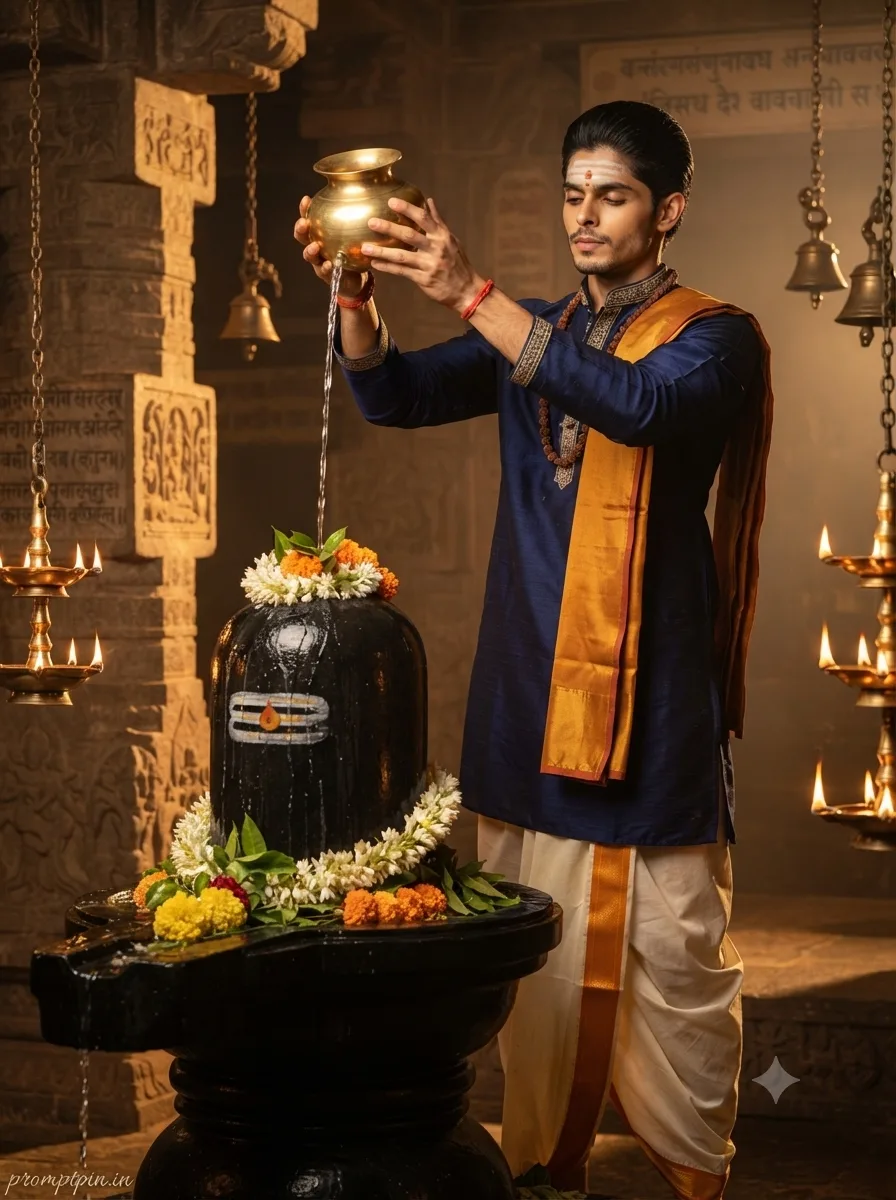 Cinematic Shiv bhakt editorial portrait
