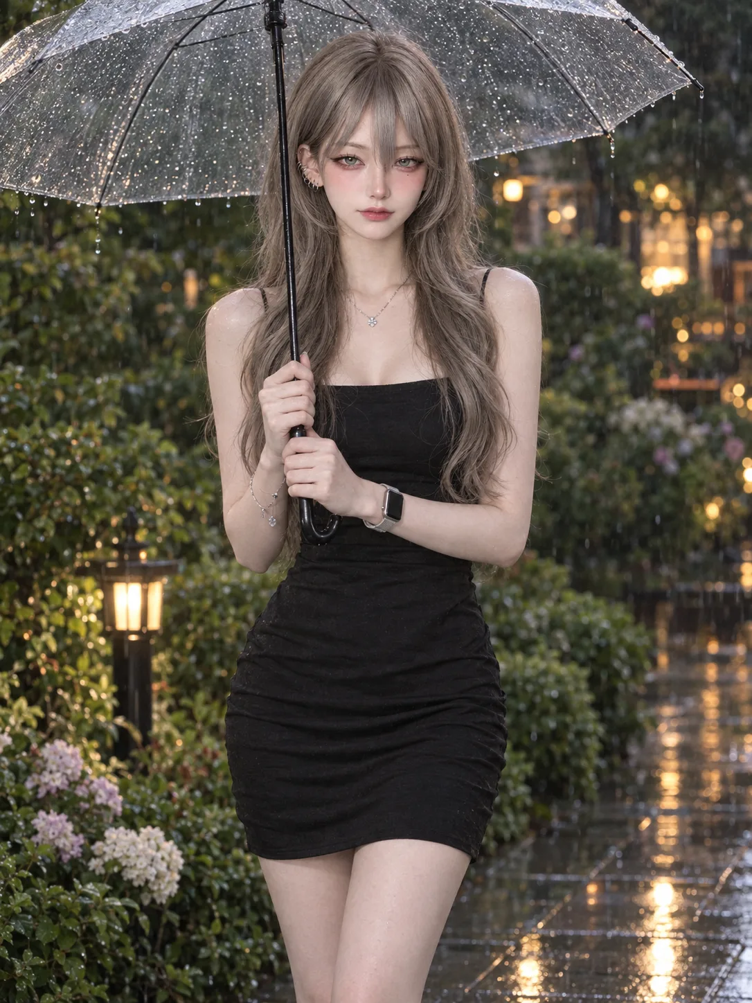 Soft Rain, Soft Gaze 🌧️🖤