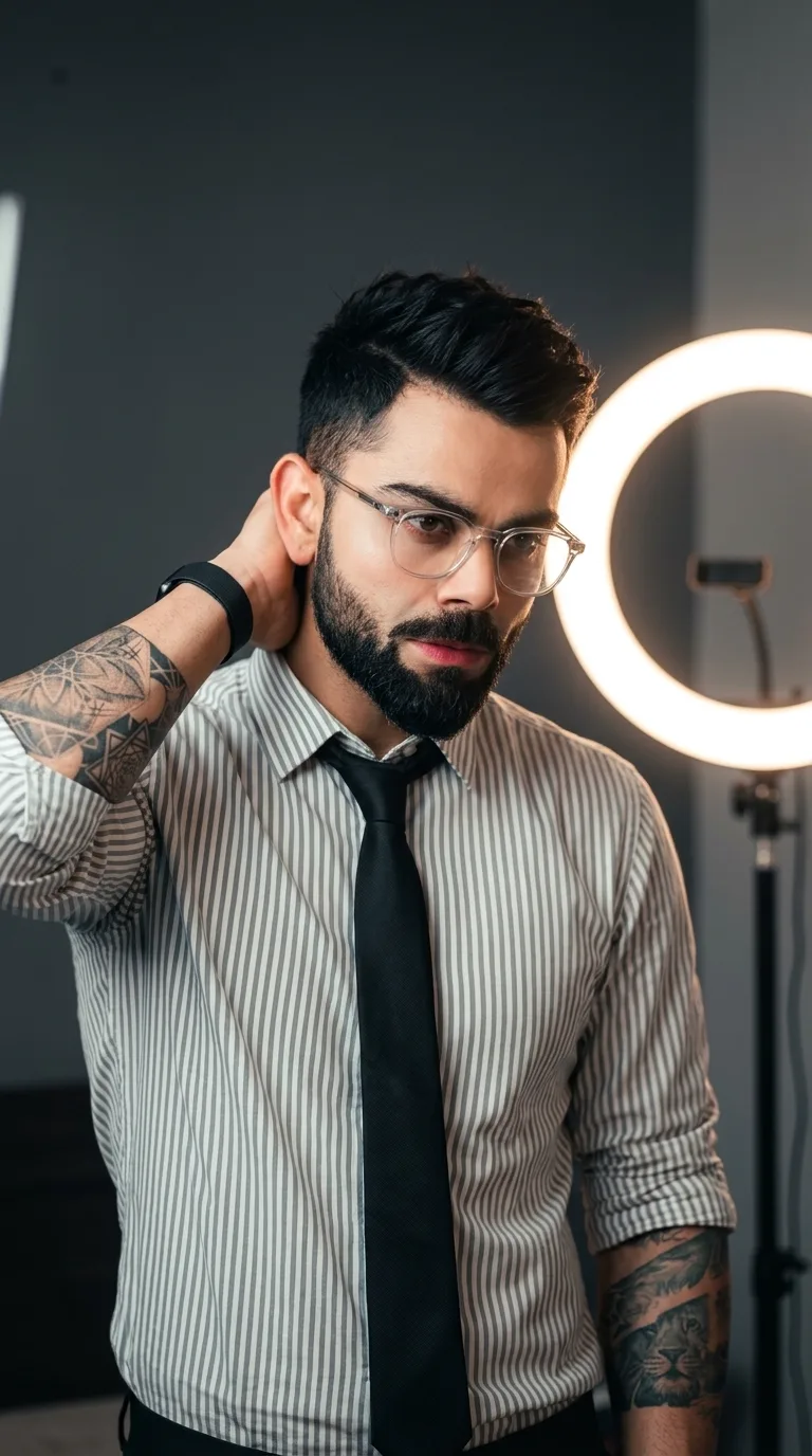 📸✨ Asian E-Boy Aesthetic Ring Light AI Portrait Prompt 🖤