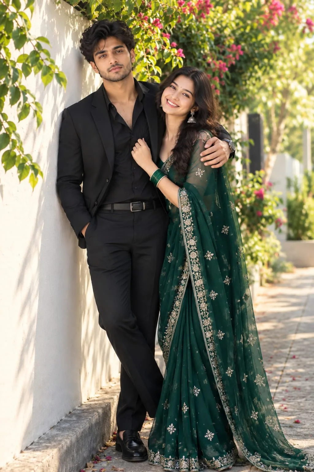 Romantic Garden Couple Portrait
