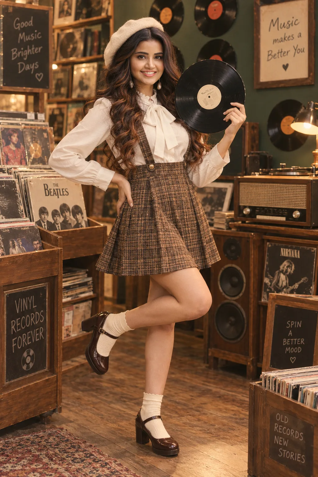 Vintage Vinyl Girl | Retro 70s Fashion Aesthetic