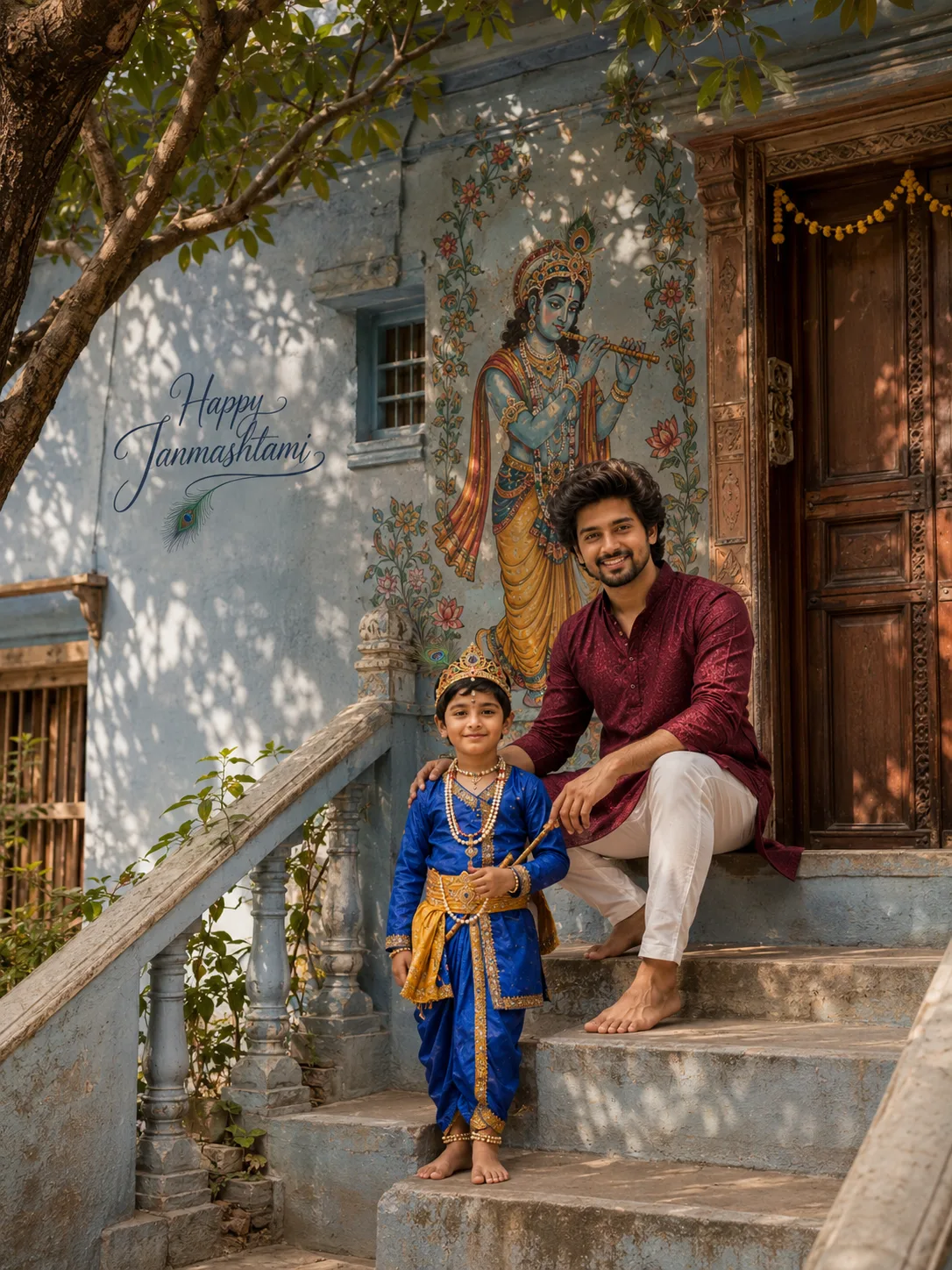 indian festival janmashtami portrait