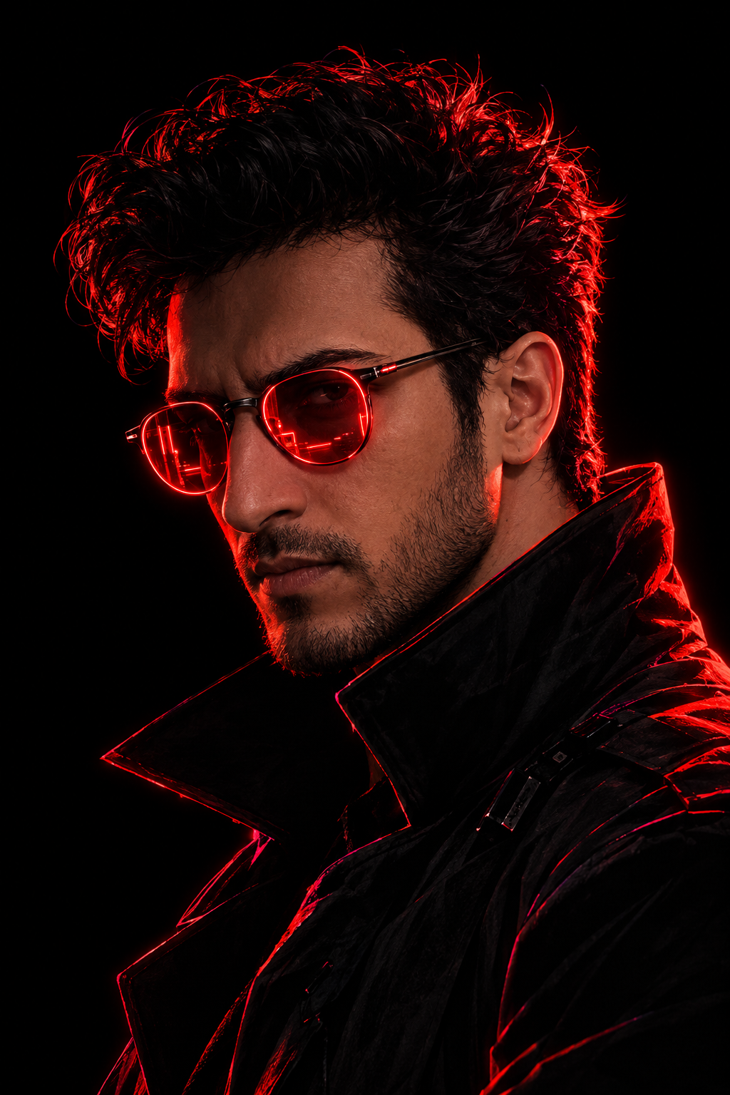 cinematic cyberpunk anime portrait