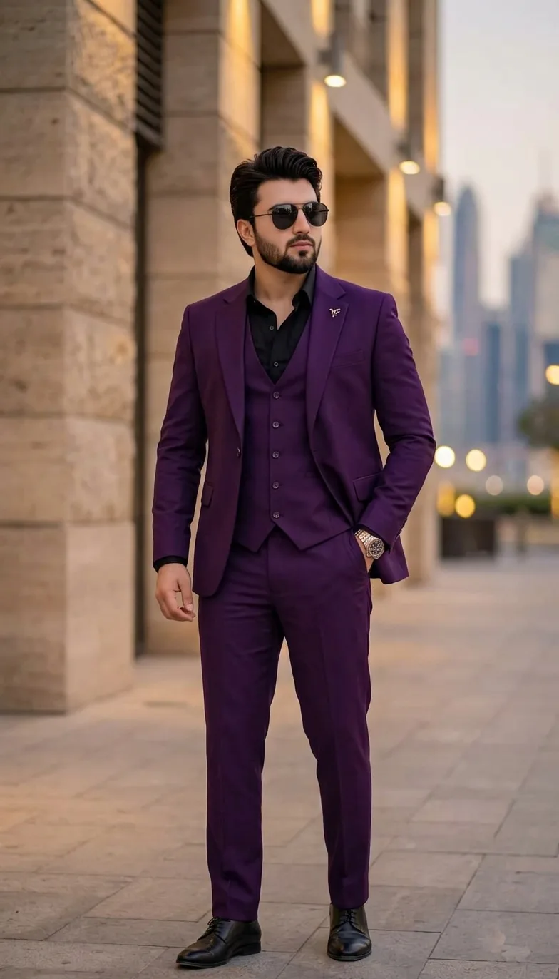 Royal purple Suit Portrait