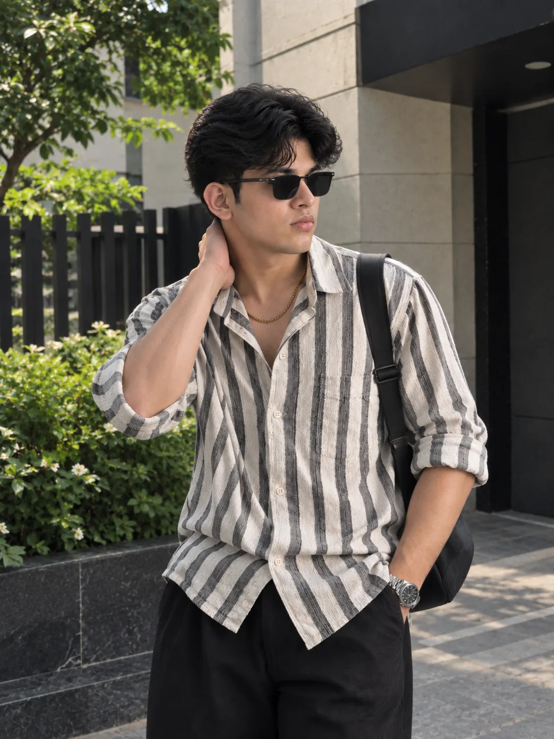 Title: Urban Vibes — Stylish Outdoor Portrait