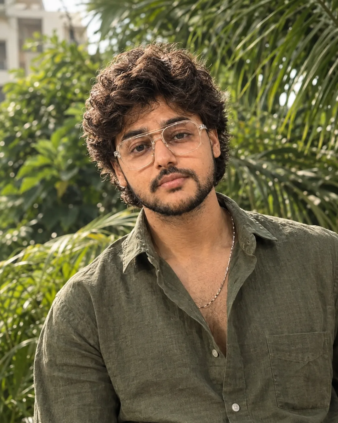 Confident outdoor portrait of a young man