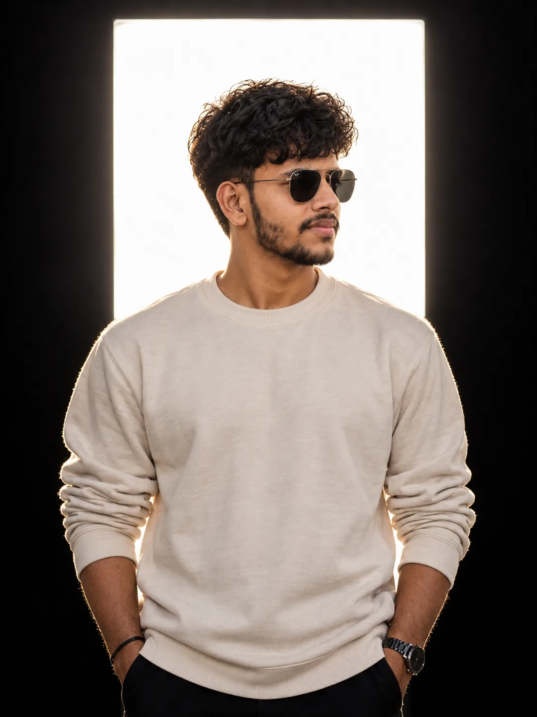 Cinematic Backlit Studio Portrait