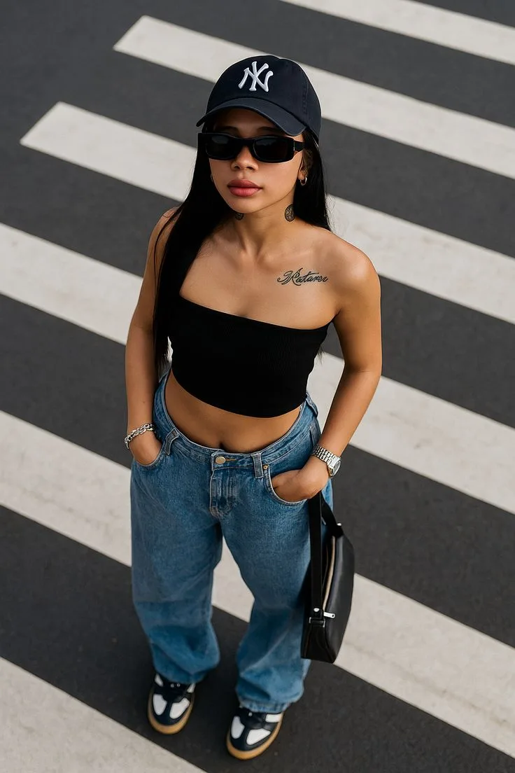 Viral NYC Streetwear Crosswalk Aesthetic 🗽🧢🖤