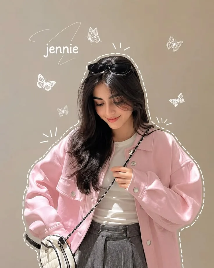 Soft Pink Jennie – Chic Butterfly Aesthetic