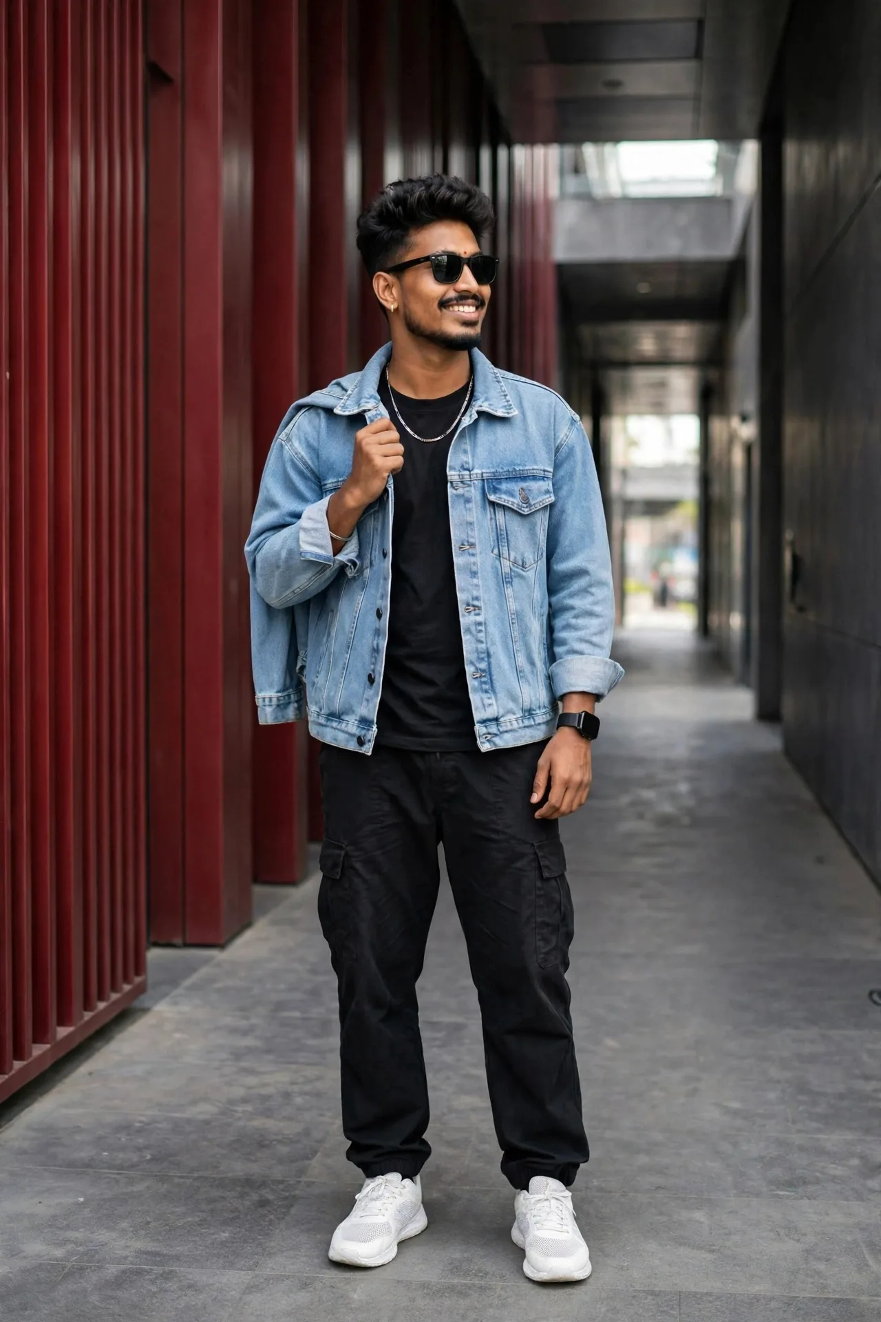 Done — full-body fashion editorial with your exact face preserved