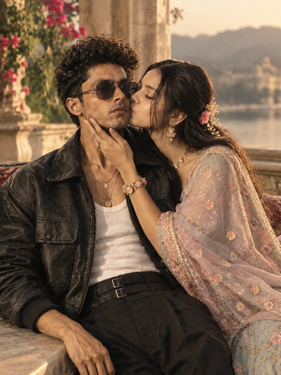Ultra realistic cinematic romantic couple portrait