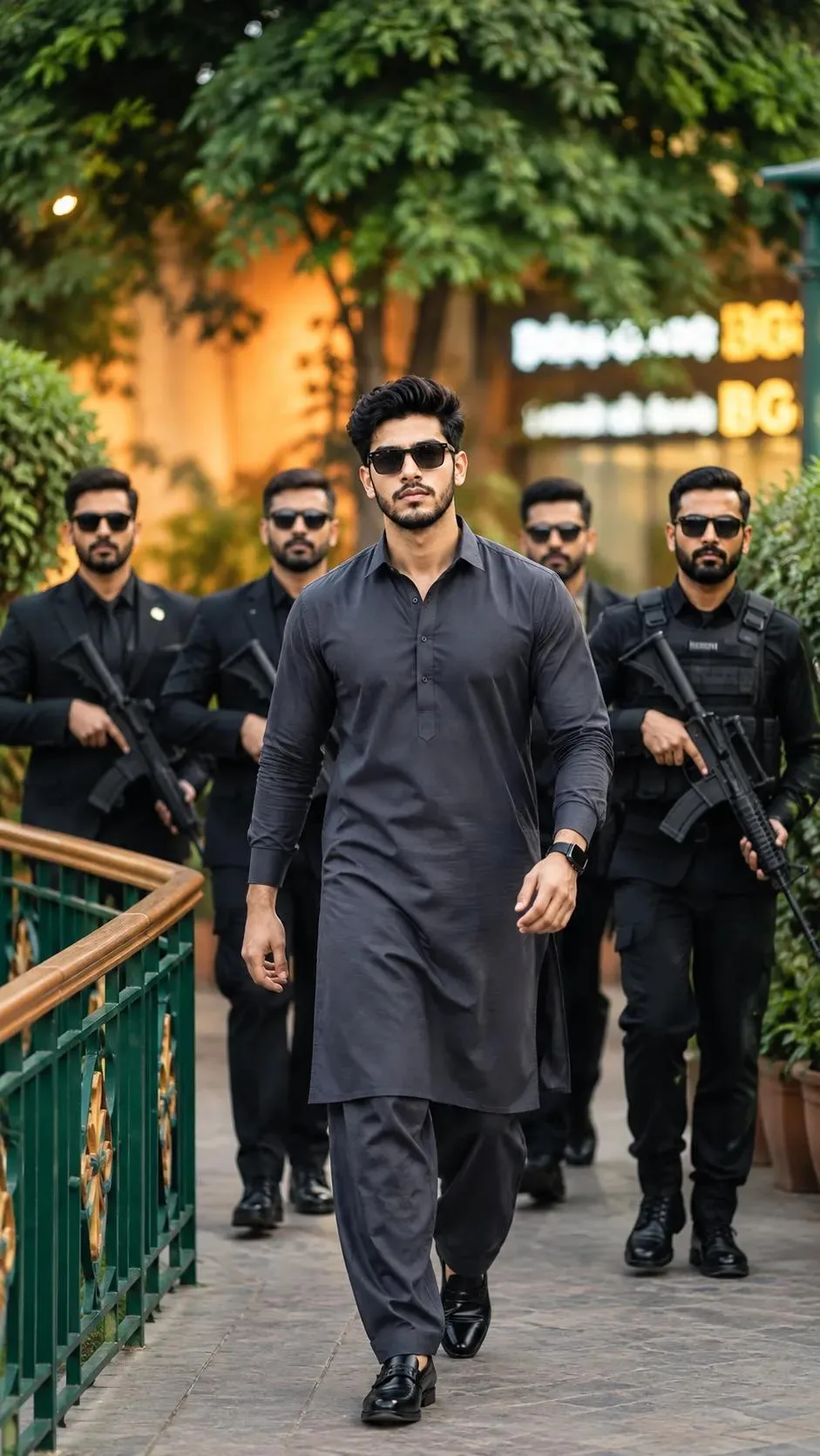 stylish young man wearing a black kurta pajama
