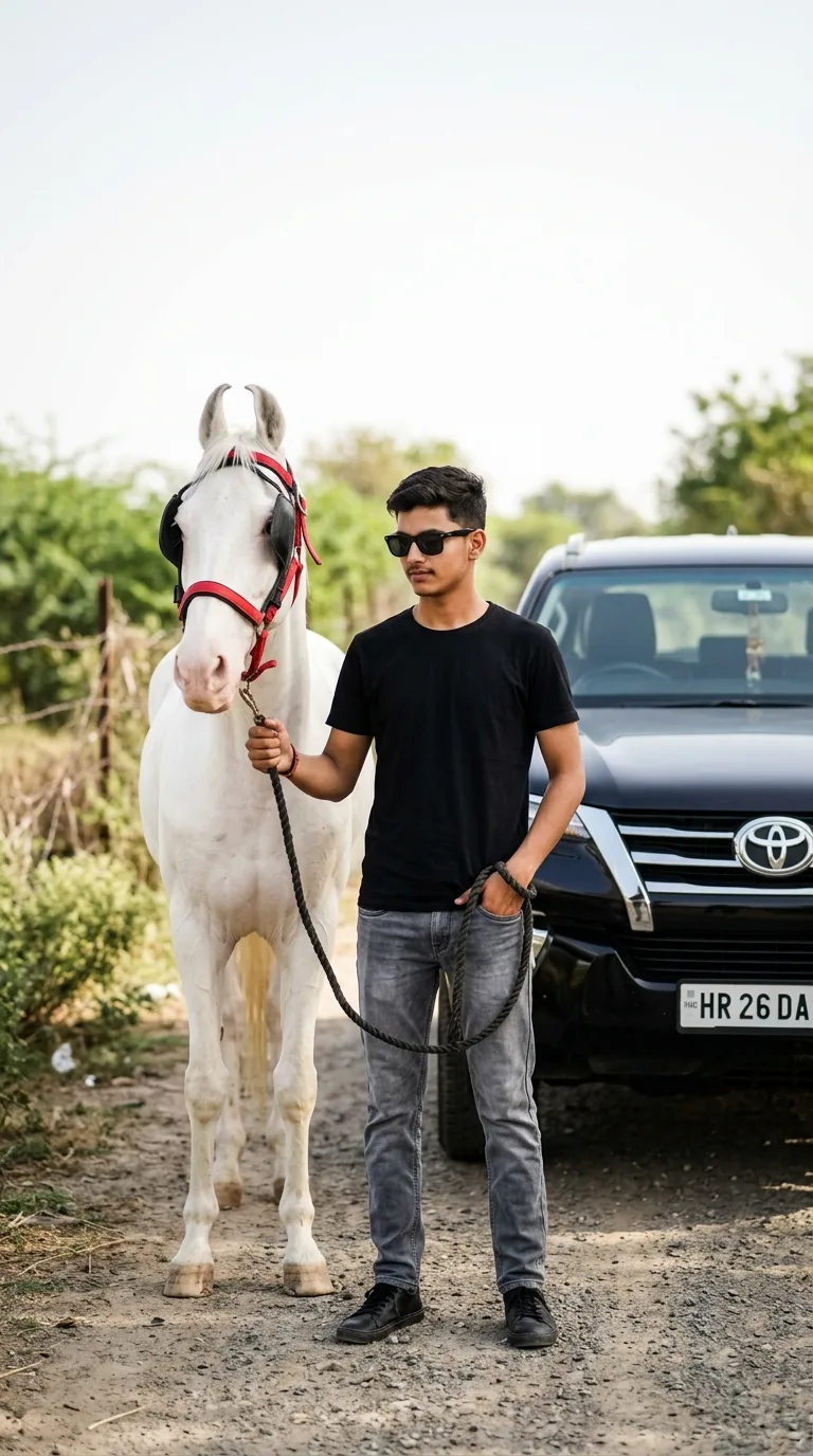 BOYS HORSE POSE PHOTO