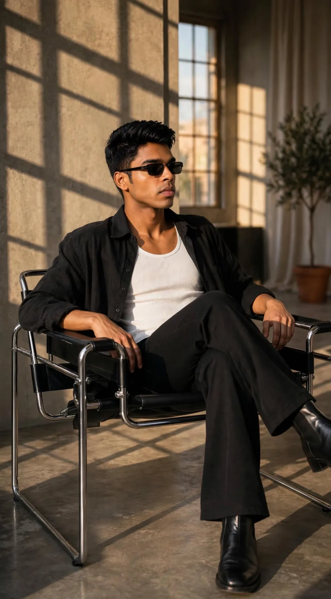 Moody Cinematic Male Portrait in Sunlight