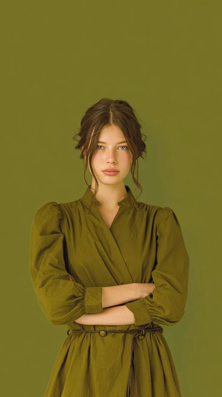Olive Green Studio Portrait