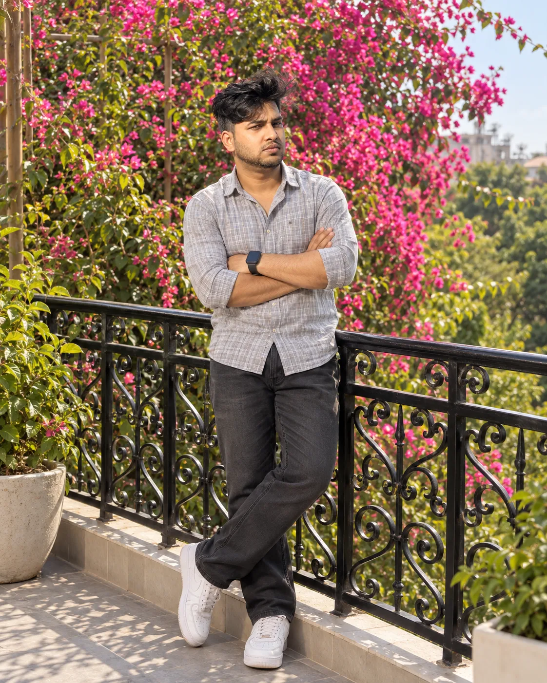 Bougainvillea Balcony Portrait