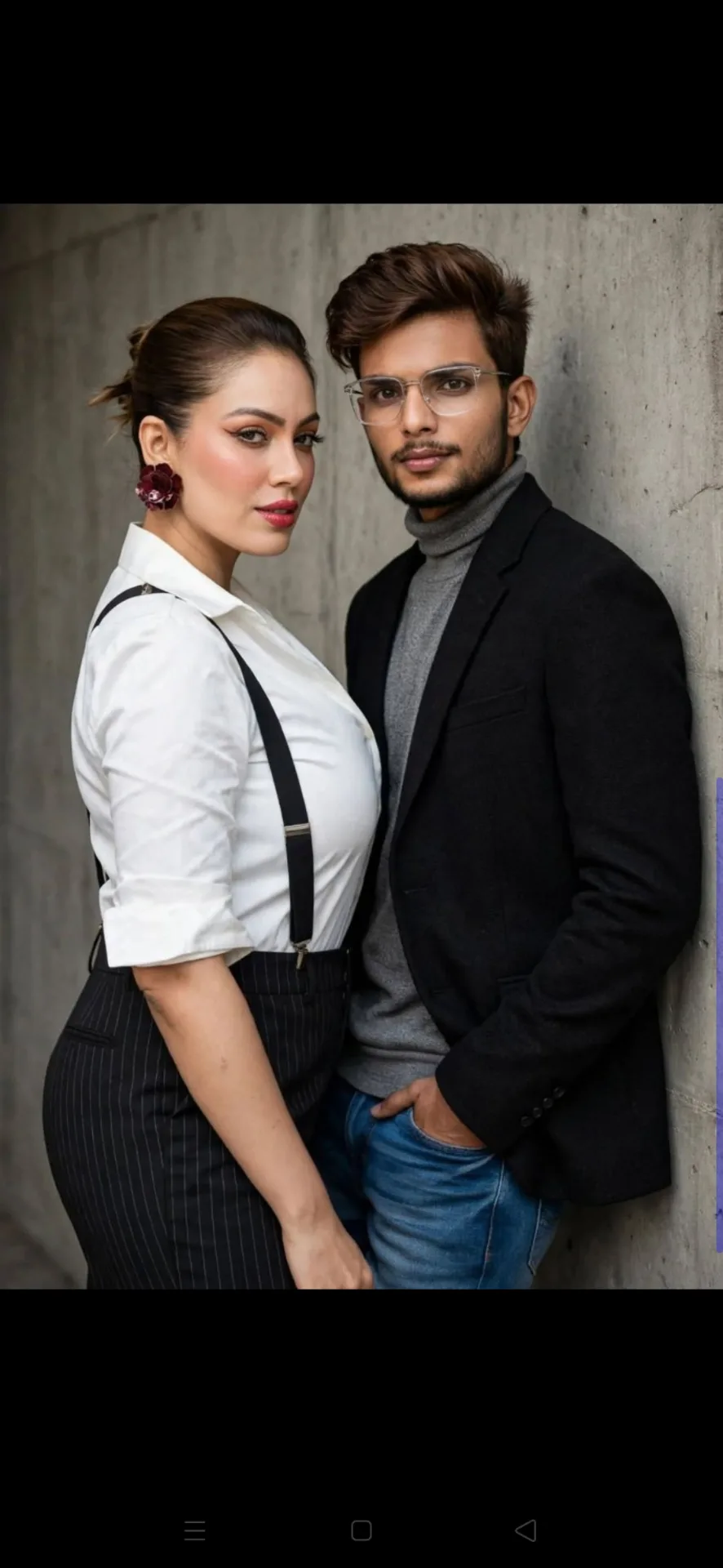 Couple Formal Power Portrait - Black Blazer & Suspenders Aesthetic | Editorial