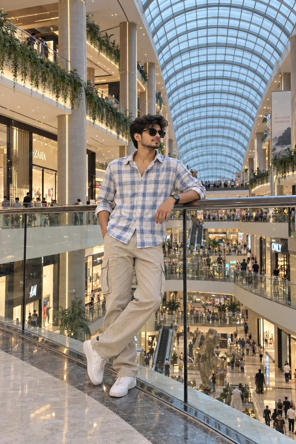 Cinematic Shopping Mall Portrait — Exact Prompt