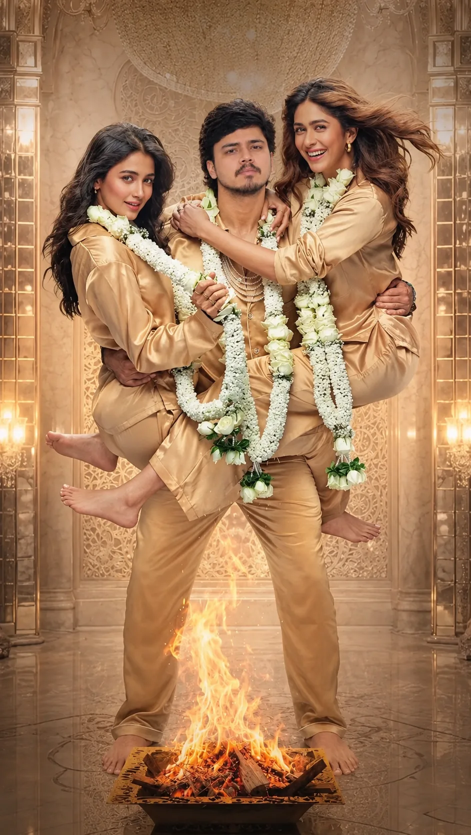 Royal Wedding Celebration — Three Hearts, One Moment