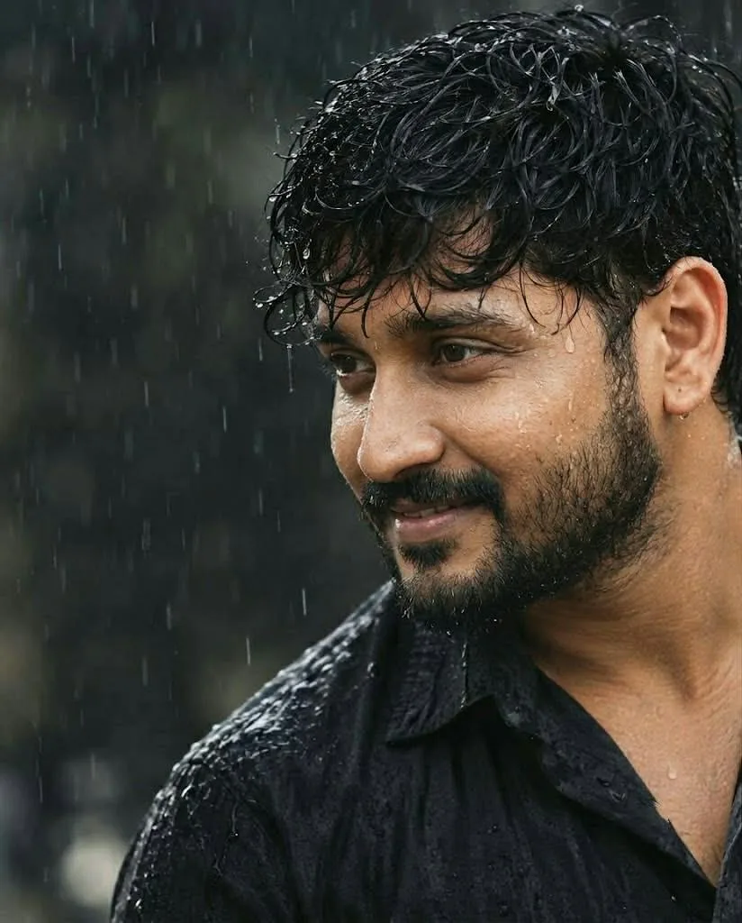 Close-up in rain
