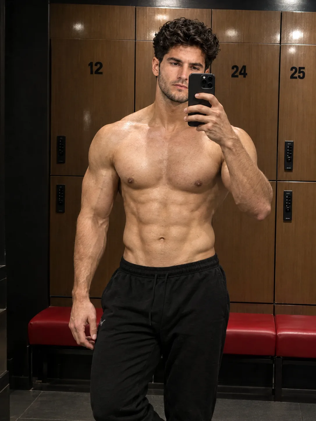 Gym locker selfie
