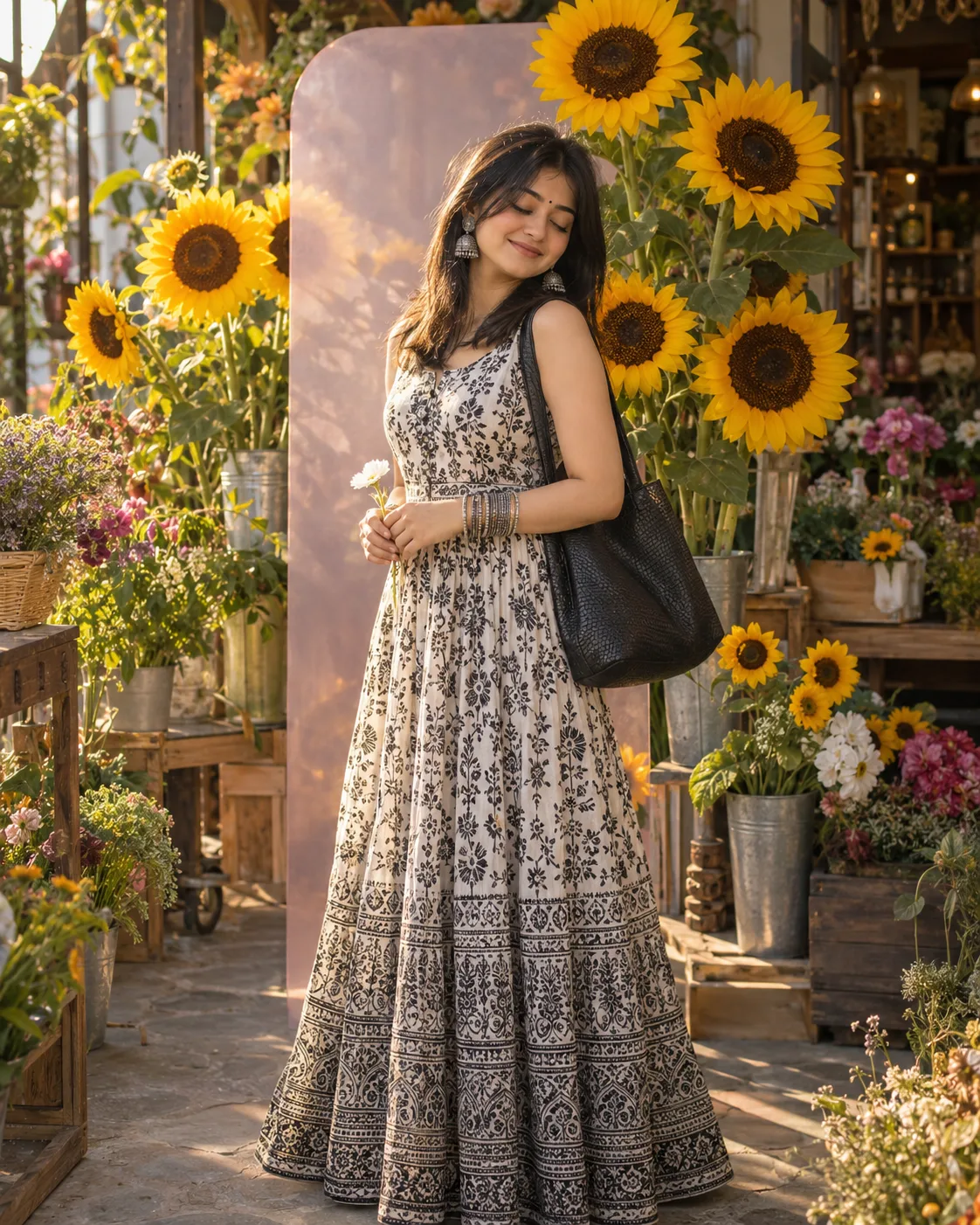 Girl with sunflower potrait