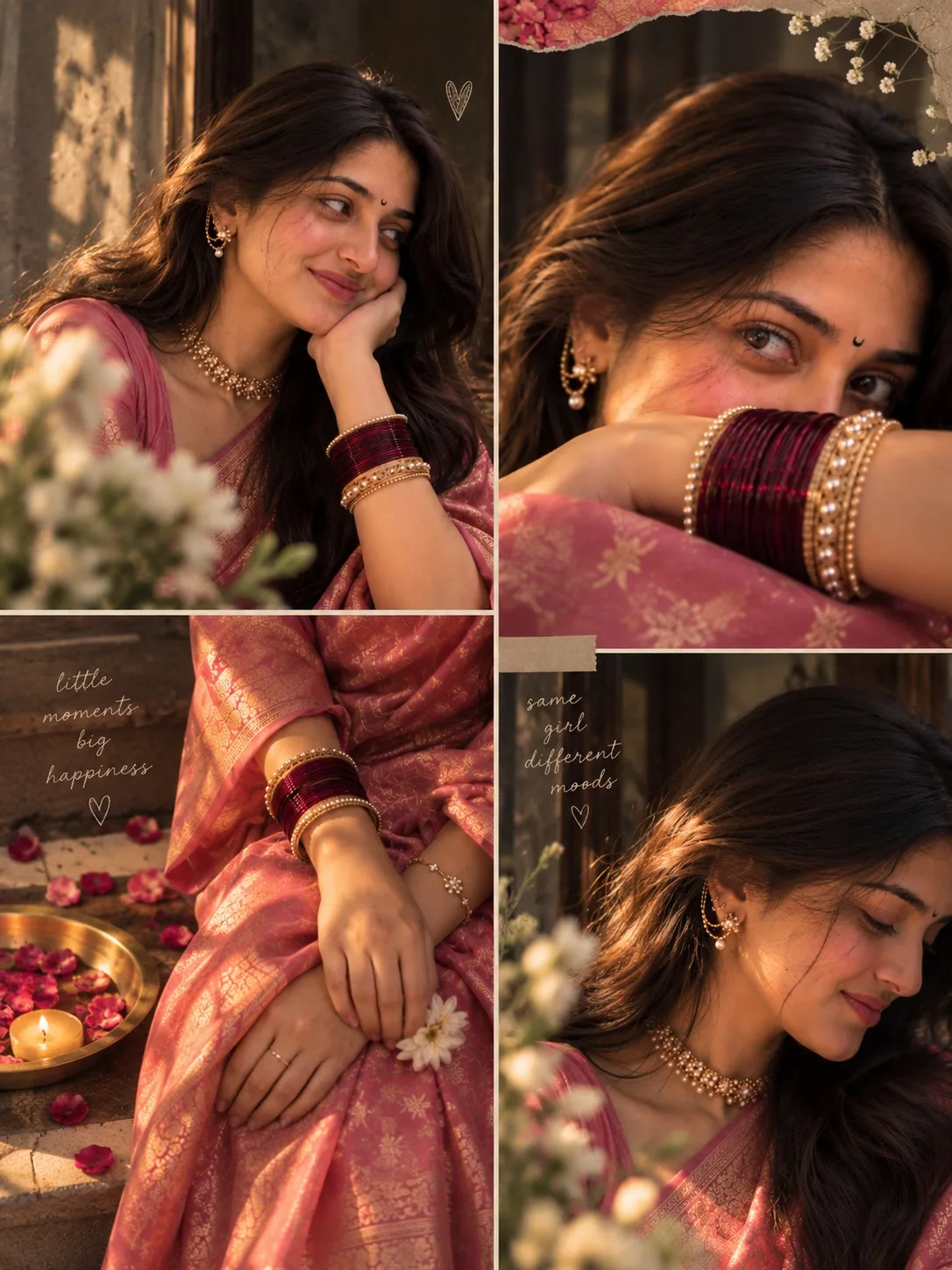 Pink Sari Mood Collage