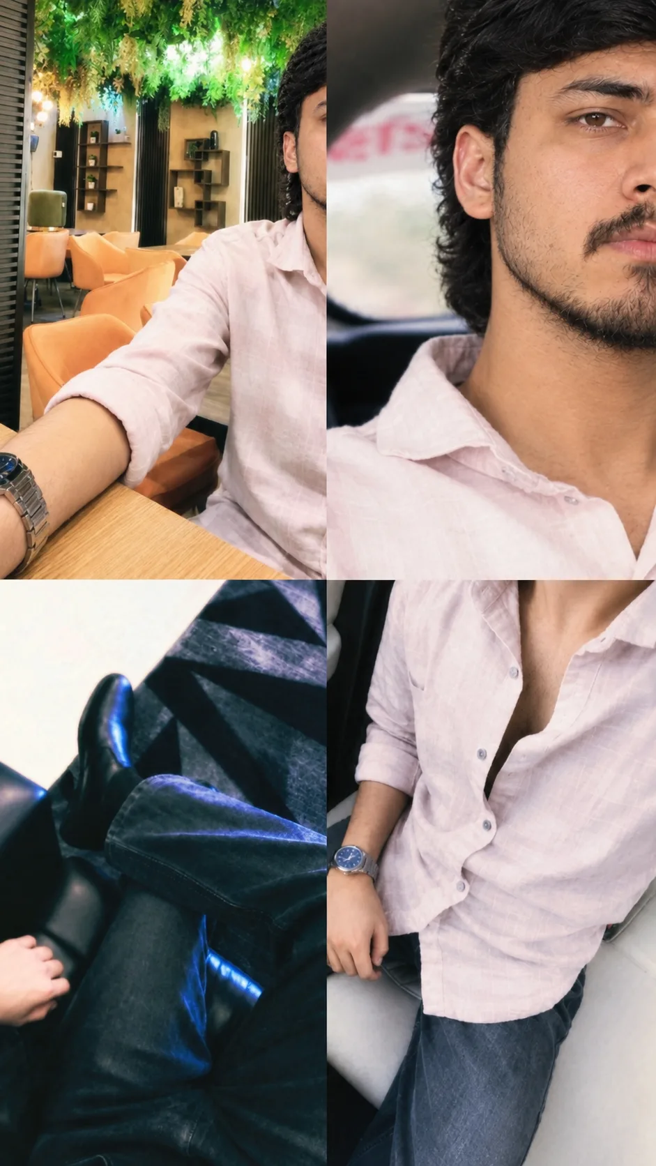 Realistic Aesthetic Boy Photo Collage – 4 Panel Portrait