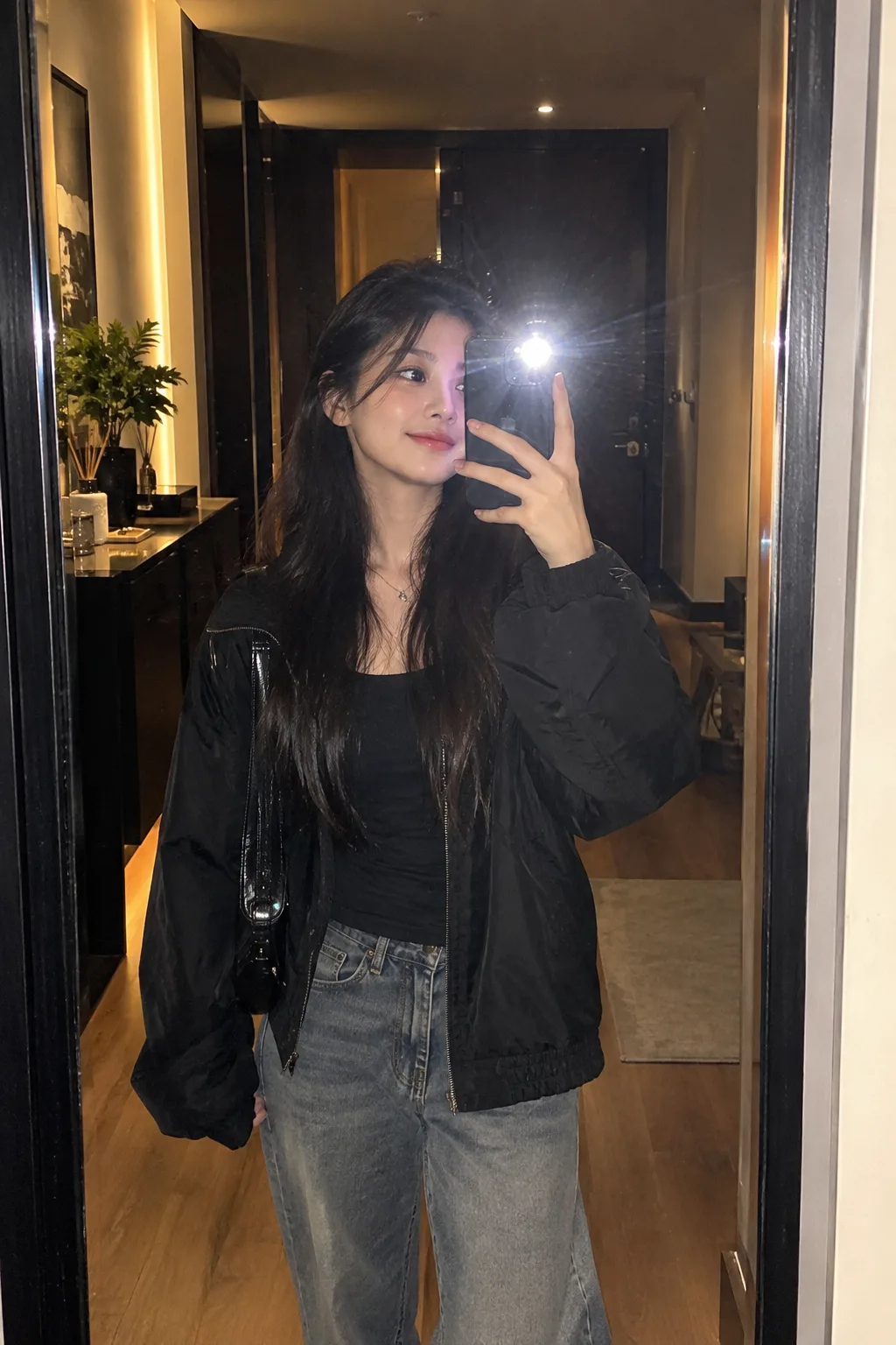 Night Mirror Flash — Realistic Camera Photo