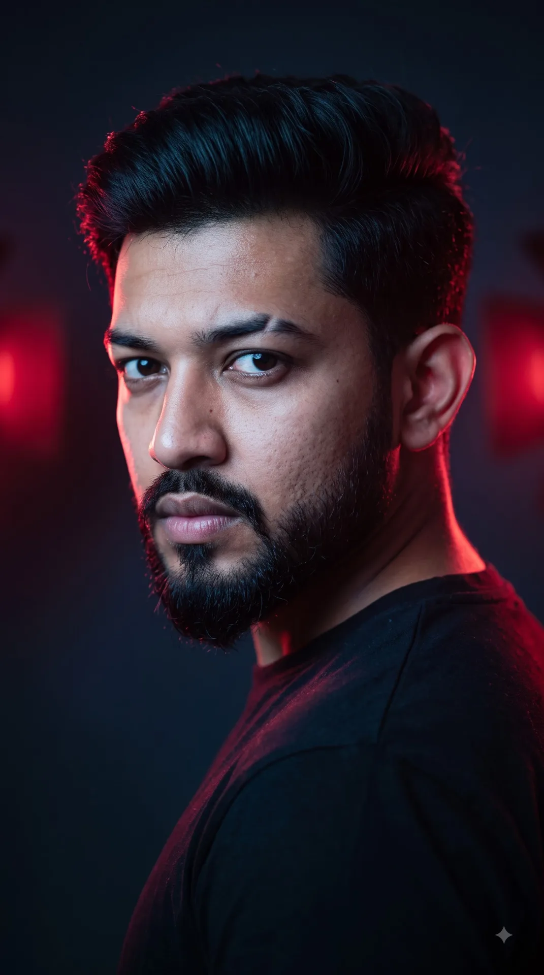 Cinematic close-up portrait