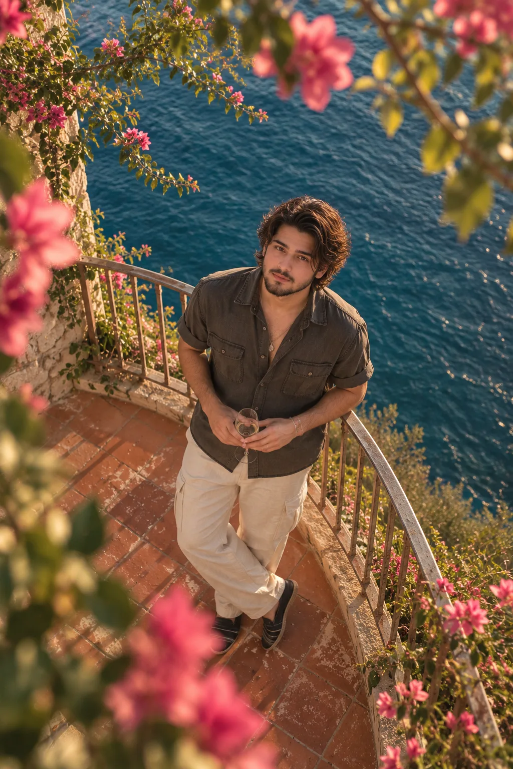 Golden-Hour Terrace by the Sea