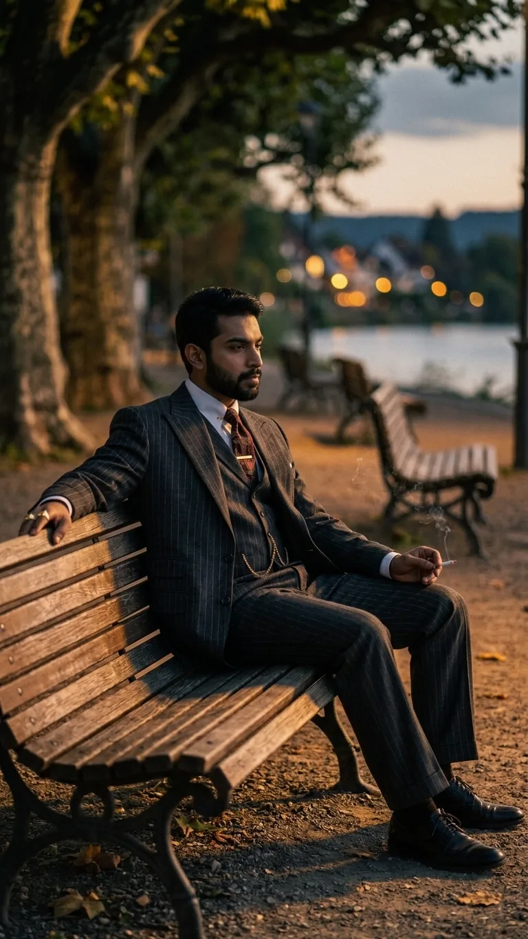 Dapper Gentleman on Twilight Bench