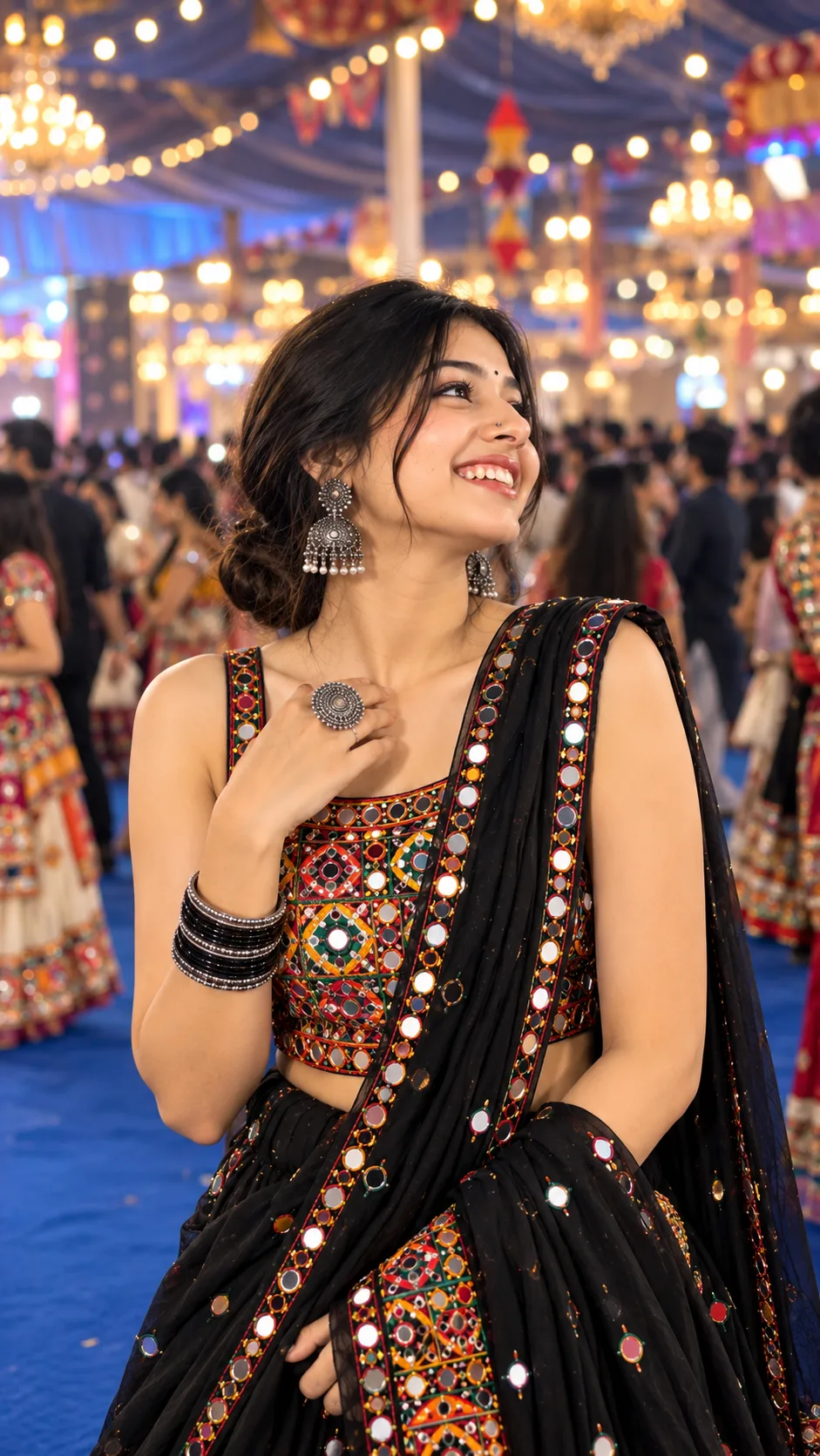 Navratri Garba Night Look | Stunning Gujarati Mirror Work