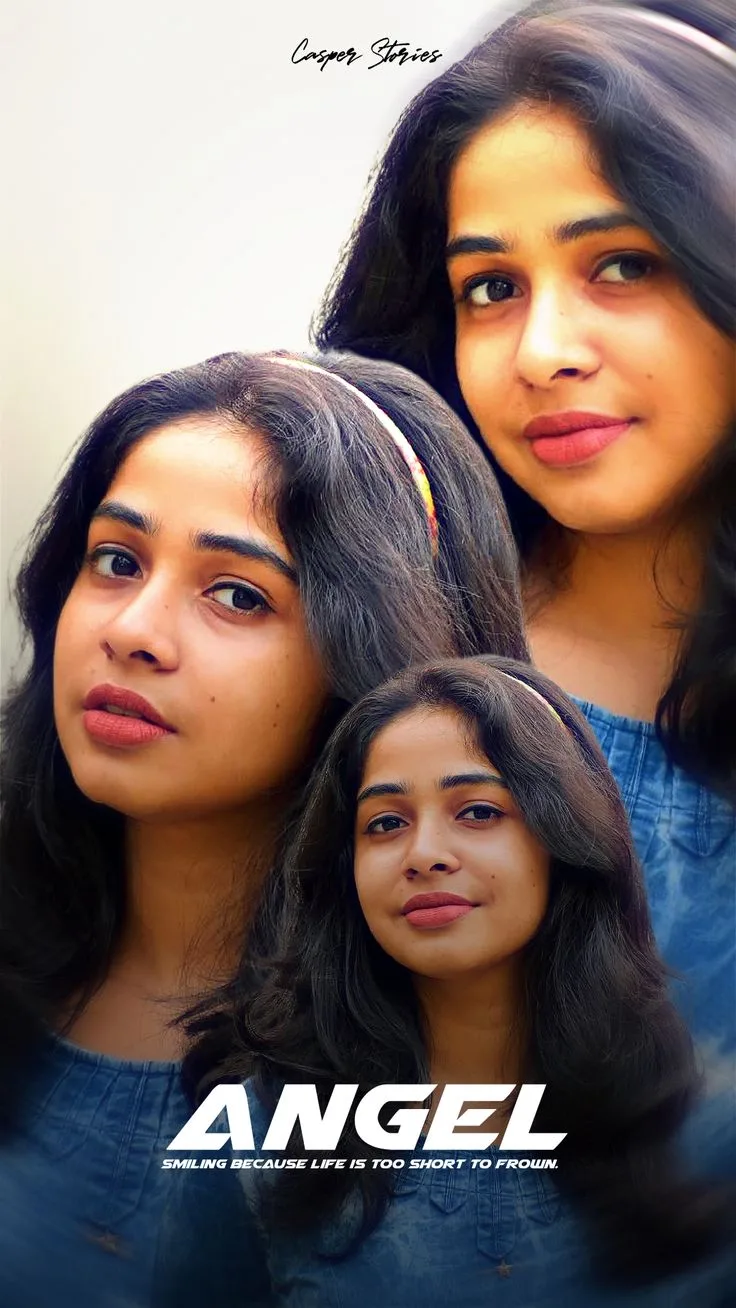 Triple Portrait Montage Poster of Young Woman